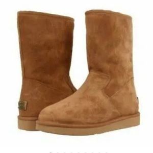 Ugg Australia Pierce Chestnut Suede 1006031 Women's Sheepskin Zipper